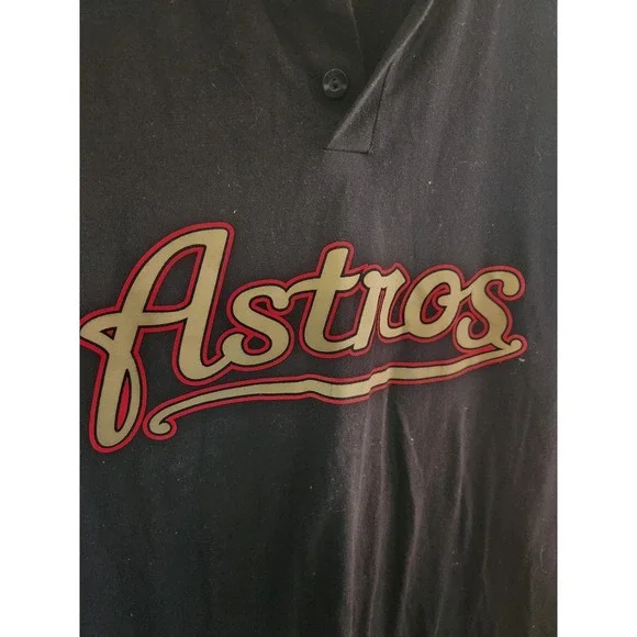Men's Vintage 1990's T-Shirt Houston Astros‎ Team Logo Black Size L Short Sleeve - Picture 2 of 6